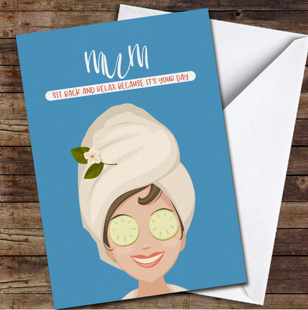 Spa Face Cucumber Personalised Mother's Day Card