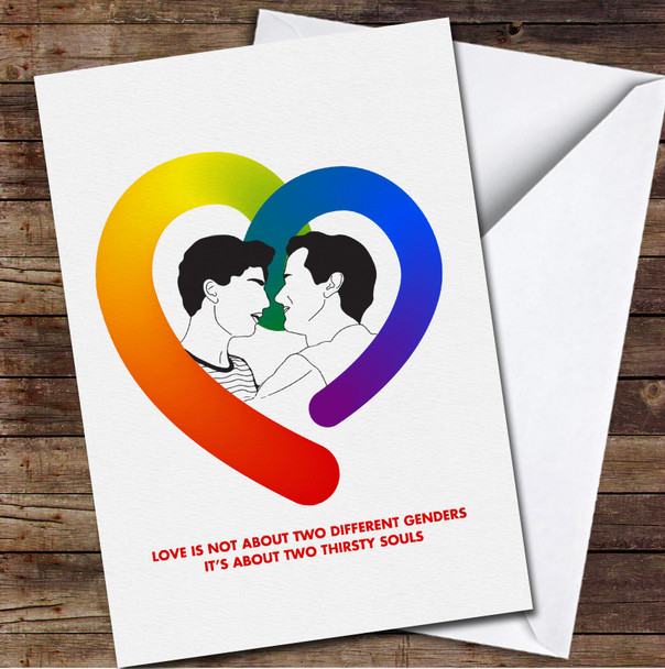 Lgbt Heart With Male Couple Inside Personalised Valentine's Day Card