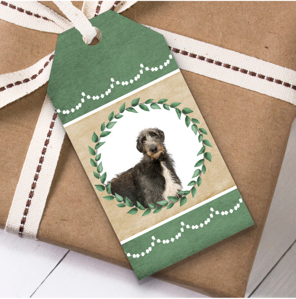 Scottish Deerhound Dog Green Birthday Present Favor Gift Tags