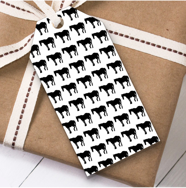 Black White Horse Multiple Birthday Present Favor Gift Tags