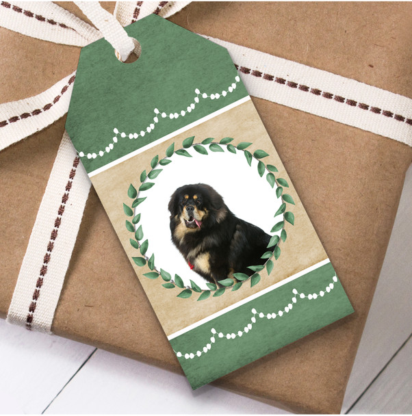 Tibetan Mastiff Dog Green Birthday Present Favor Gift Tags