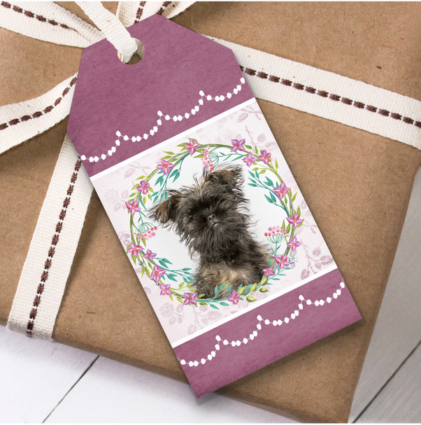 Affenpinscher Dog Pink Floral Birthday Present Favor Gift Tags