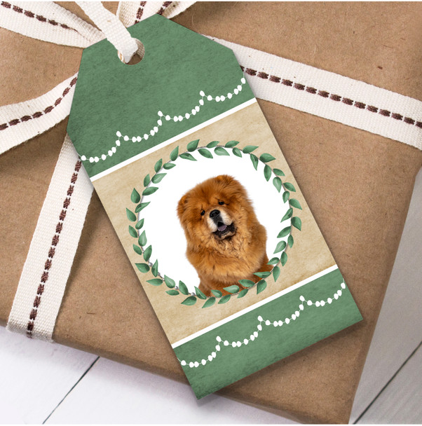 Chow Dog Green Birthday Present Favor Gift Tags