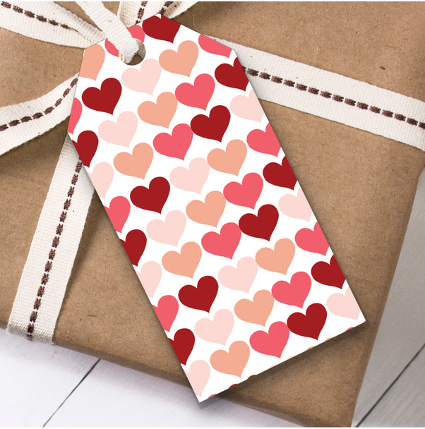 Shades Of Red And Pink Multiple Heart Random Birthday Present Favor Gift Tags
