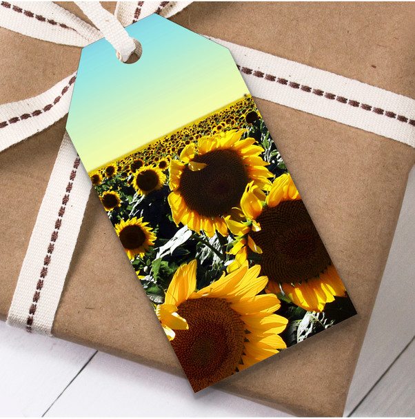 Sunflower Fields Birthday Present Favor Gift Tags