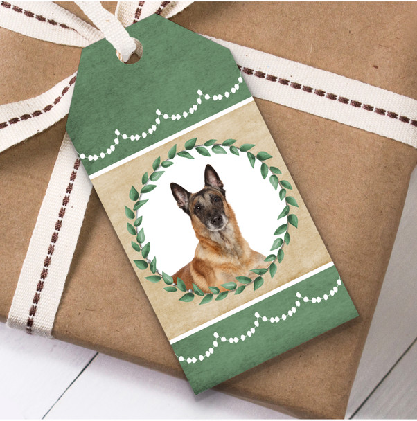 Belgian Shepherd Malinois Dog Green Birthday Present Favor Gift Tags