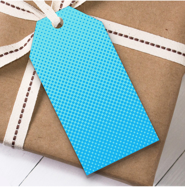 Light To Dark Blue Two Tone Dots Birthday Present Favor Gift Tags