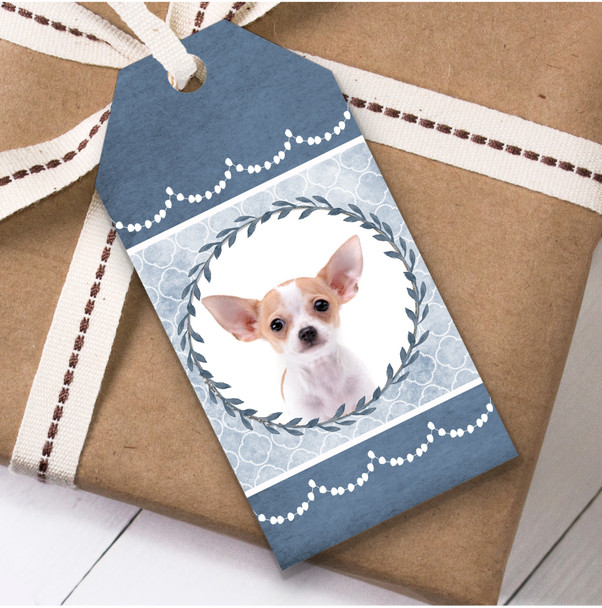 Chihuahua Dog Blue Birthday Present Favor Gift Tags