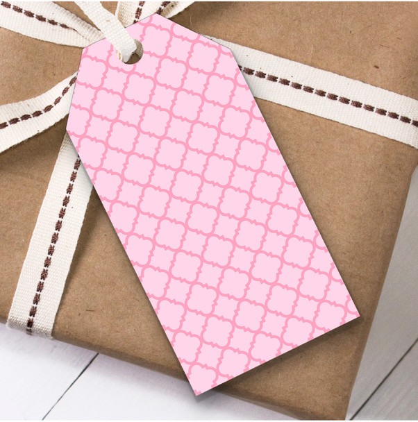 Light Pink Multiple Clovers Birthday Present Favor Gift Tags