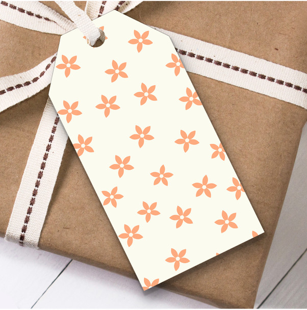 Peach And Cream Little Star Shaped Flowers Multiple Birthday Present Gift Tags
