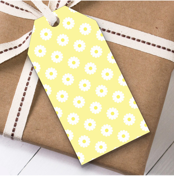 Bright Yellow Multiple Circular Flowers Birthday Present Favor Gift Tags