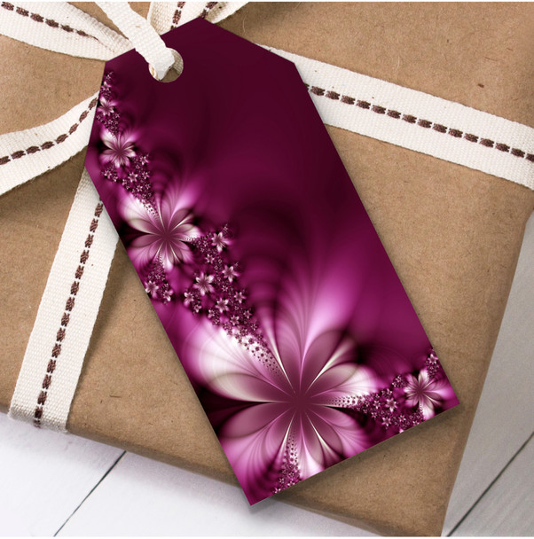 Purple Flowers Birthday Present Favor Gift Tags