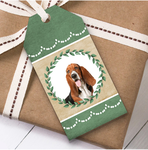 Basset Hound Dog Green Birthday Present Favor Gift Tags