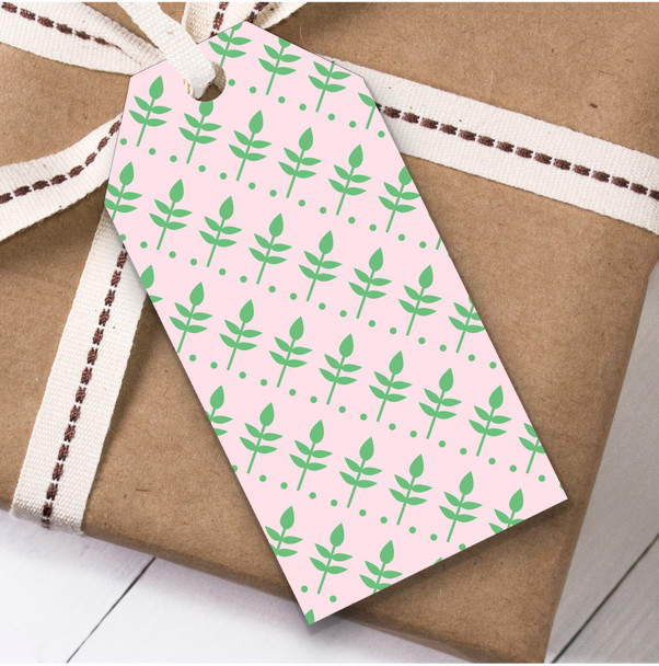 Green Weed Flower Pink Birthday Present Favor Gift Tags