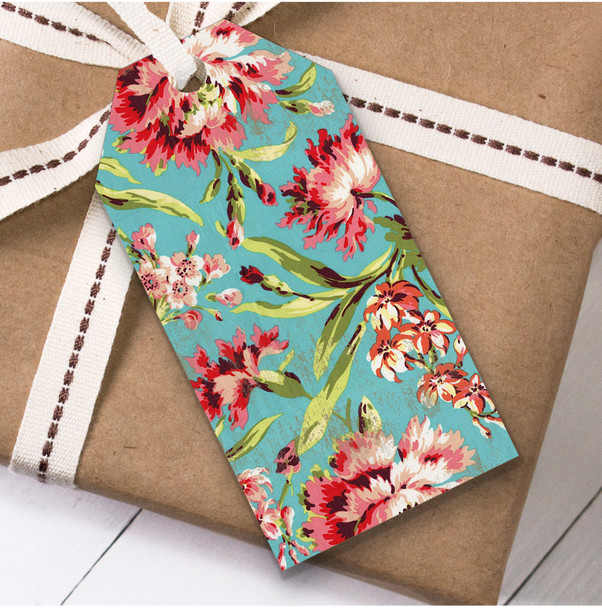 Bright Floral Birthday Present Favor Gift Tags