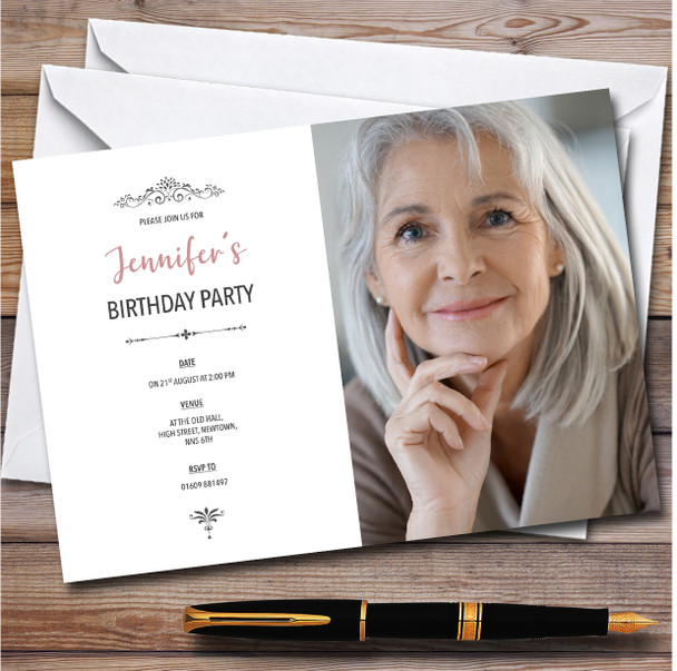 Any Photo Landscape Vintage Personalised Birthday Party Invitations