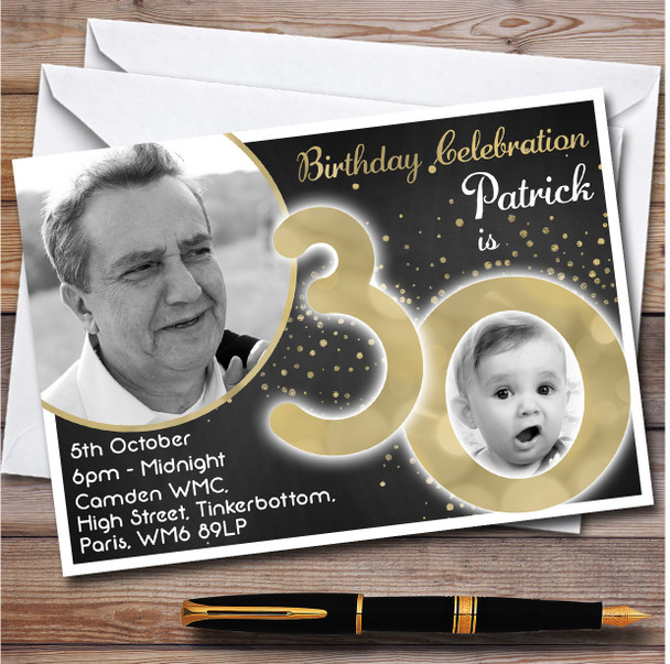 Photo 30 Young & Older Chalk 30Th Personalised Birthday Party Invitations