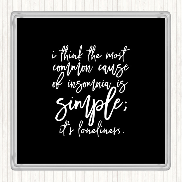 Black White Loneliness Quote Coaster