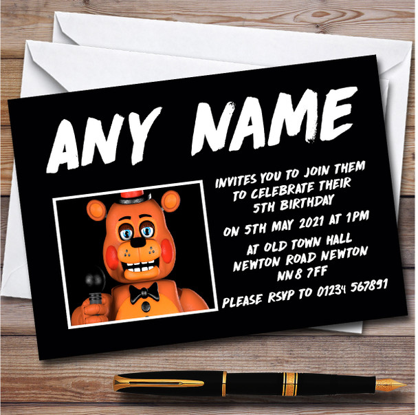 Fnaf Five Nights At Freddy's Toy Freddy Children's Birthday Party Invitations