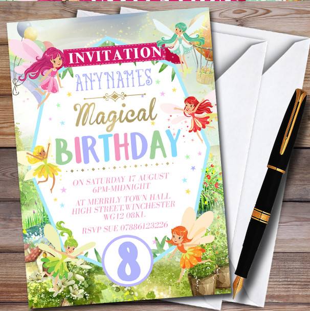 Magical Fairy Land Any Age Personalised Children's Birthday Party Invitations