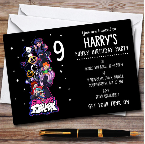 Roblox Friday Night Funkin Personalised Children's Birthday Party Invitations