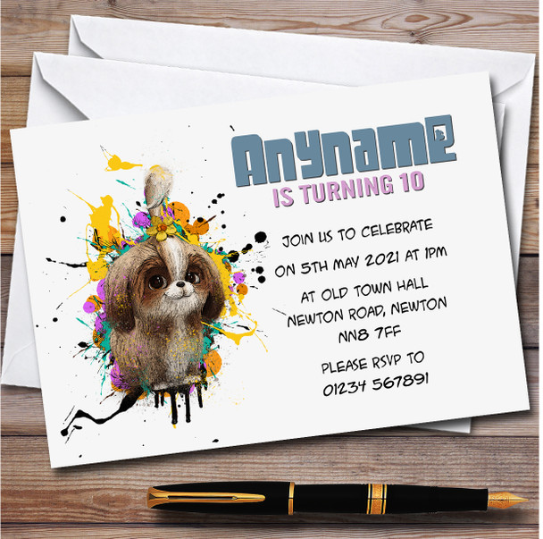 The Secret Life Of Pets Daisy Splatter Children's Birthday Party Invitations