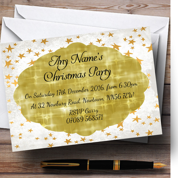 Golden Twinkle Customised Christmas Party Invitations
