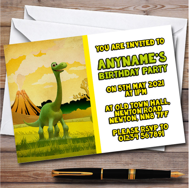 The Good Dinosaur Arlo Volcano Bright Children's Birthday Party Invitations