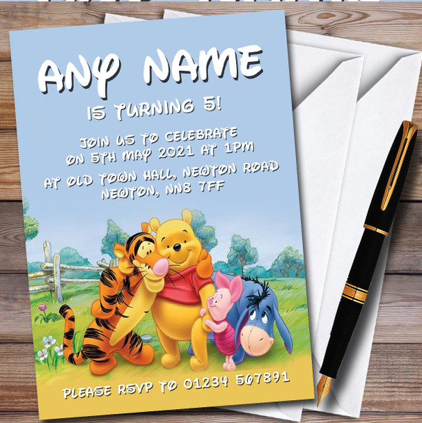 Disney Winnie The Pooh & Friends Children's Birthday Party Invitations