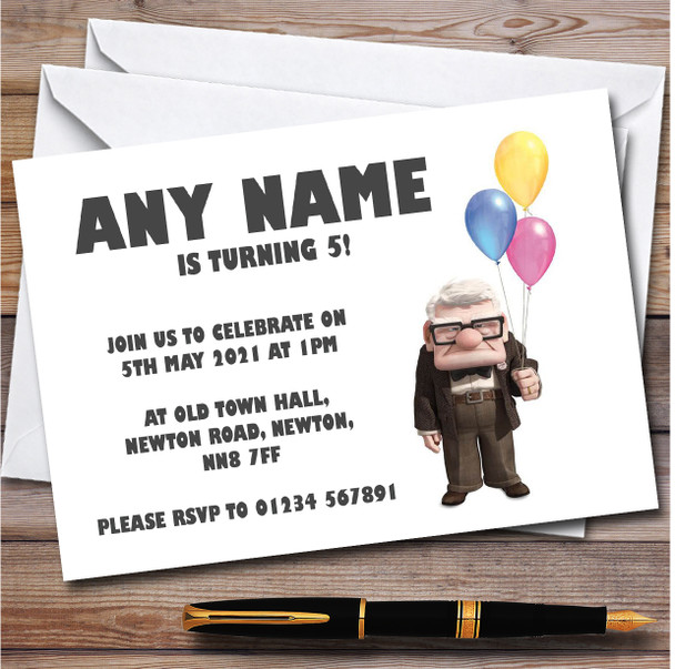 Disney Up Personalised Children's Kids Birthday Party Invitations