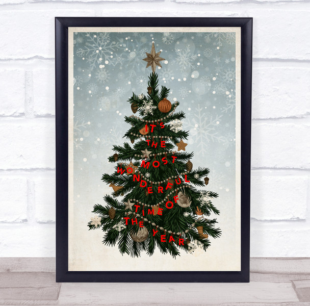 Decorations It's The Most Wonderful Time Of The Year Christmas Wall Art Print