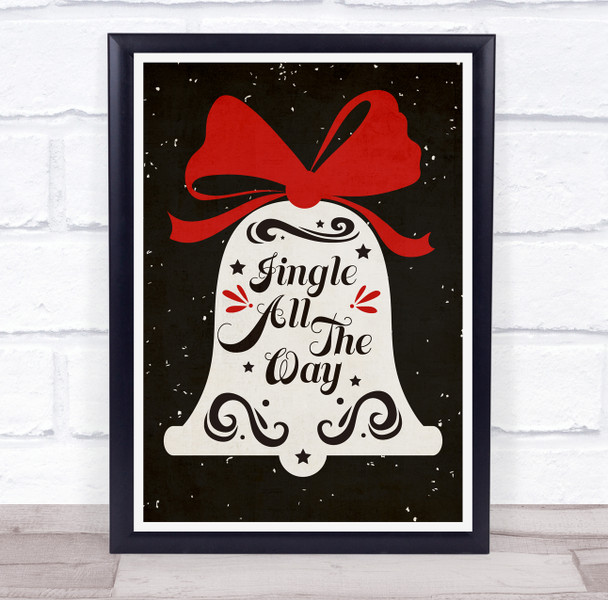 Jingle All The Way Bell Christmas Wall Art Print