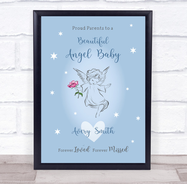 Parents Baby Loss Miscarriage Infant Loss Memorial Quote Angel Blue Print