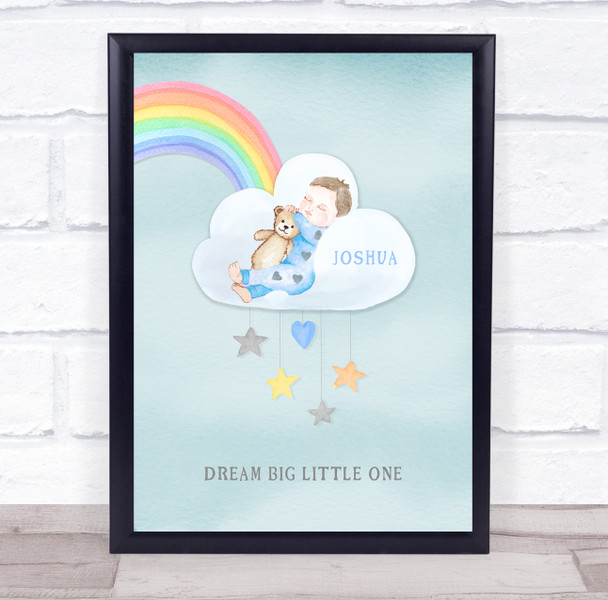 Rainbow Cloud Baby Girl Green Dream Big Little One Children's Wall Art Print