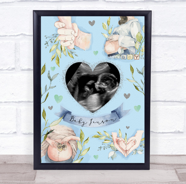 Baby Boy Pregnancy Scan Picture Photo Keepsake Gift Print