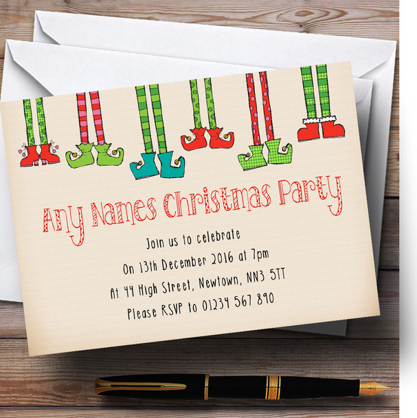 Elf Legs Customised Christmas Party Invitations