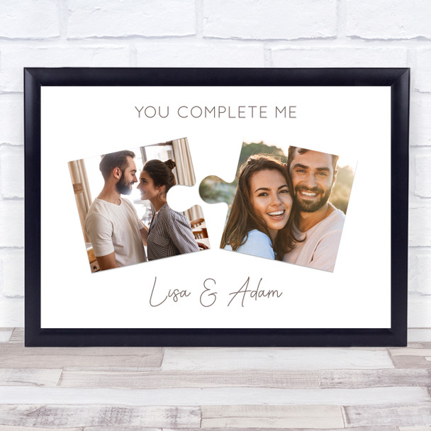 Jigsaw You Complete Me Love Partner Photo Personalised Gift Art Print