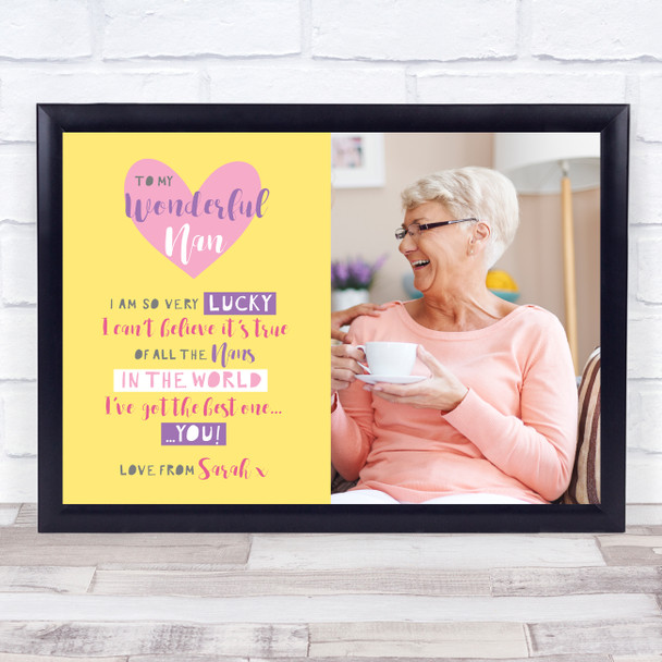Wonderful Nan Poem Photo Hearts Personalised Gift Art Print