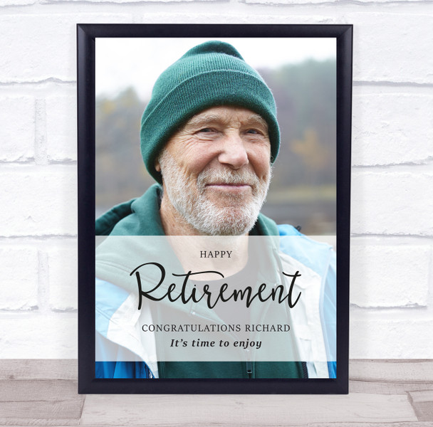 Happy Retirement Photo Congratulations Minimal Personalised Gift Art Print