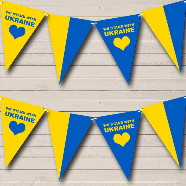 Heart Stand With Ukraine Solidarity Flag Bunting