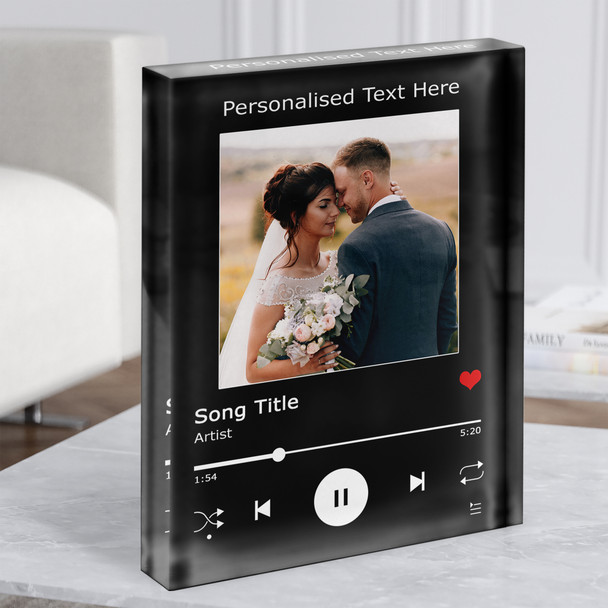 Black Your Photo Spotify Music Any Song Lyric Acrylic Block