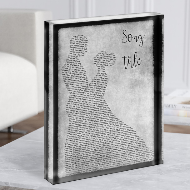 Grey Dancing Couple Any Song Lyric Acrylic Block