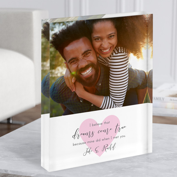 Dreams Come True Boyfriend Girlfriend Husband Wife Couple Photo Acrylic Block