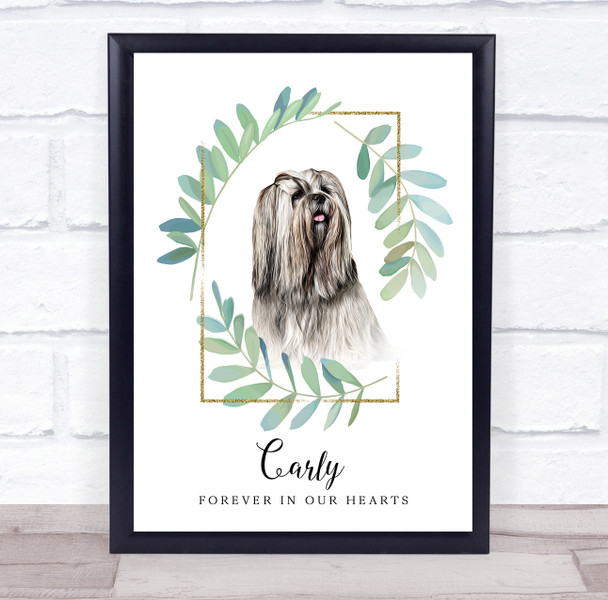 Lhasa Apso Leaves Memorial Forever In Our Hearts Dog Pet Personalised Gift Print