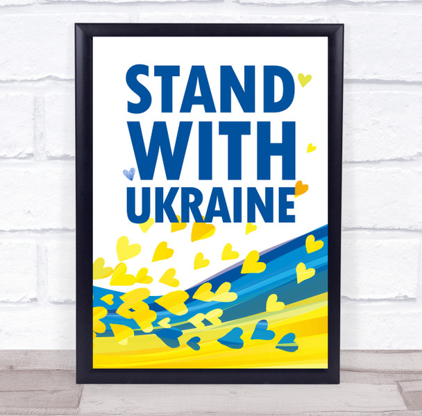Stand With Ukraine Flag With Peace Butterflies Personalised Wall Art Gift Print