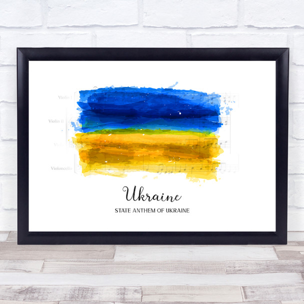 Ukraine Flag National Anthem Personalised Wall Art Gift Print