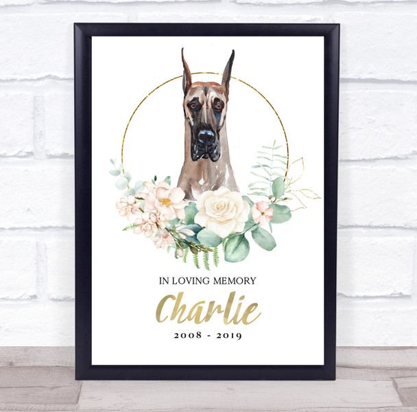 Dog Memorial In Loving Memory Style 14 Personalised Gift Print