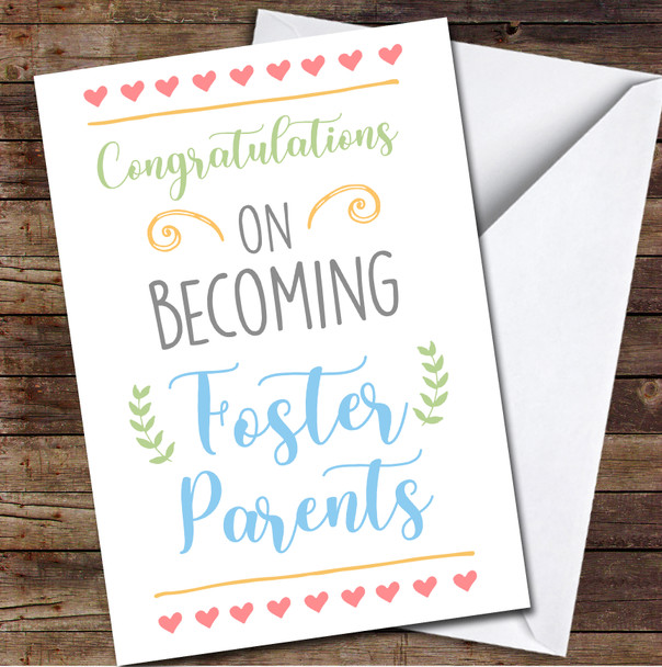 Congratulations Becoming Foster Parents Personalised Card