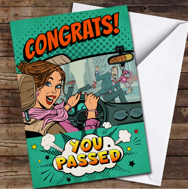 Comic Driving Test New Driver Congratulations You Passed Personalised Card