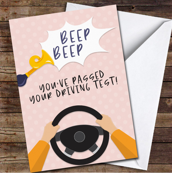 Hands Hold The Steering Wheel New Driver You Passed Personalised Card